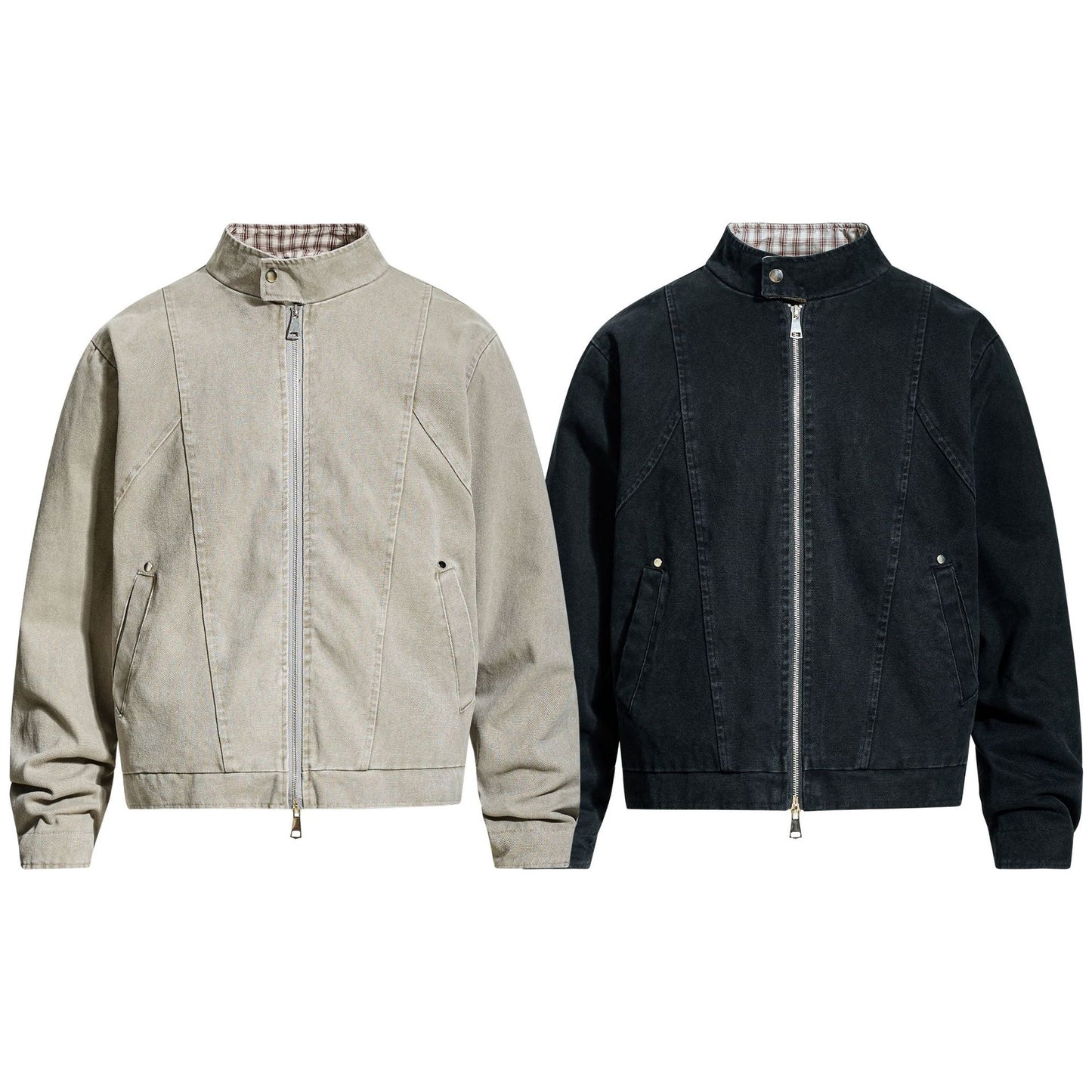 Retro Autumn/Winter Unisex Street Style Deconstructed Canvas Workwear Jacket Design Men's Loose Jacket