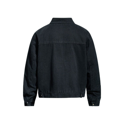 Retro Autumn/Winter Unisex Street Style Deconstructed Canvas Workwear Jacket Design Men's Loose Jacket