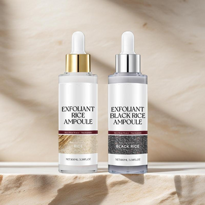 Rice/ Black Rice Extract Facial Exfoliating Serums, Gentle Exfoliating Facial Serum, Lightweight Moisturizing Facial Essence for Women & Men