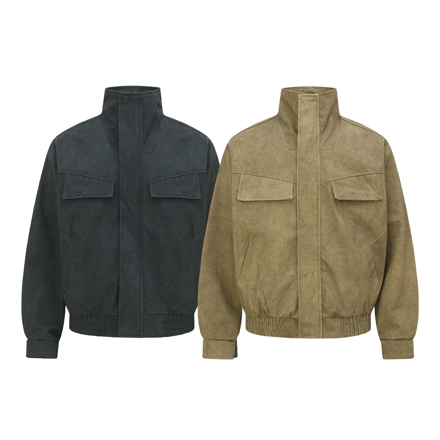 Vintage Unisex Streetwear Distressed Washed Canvas Deconstructed Design Men's Loose Jacket Coat