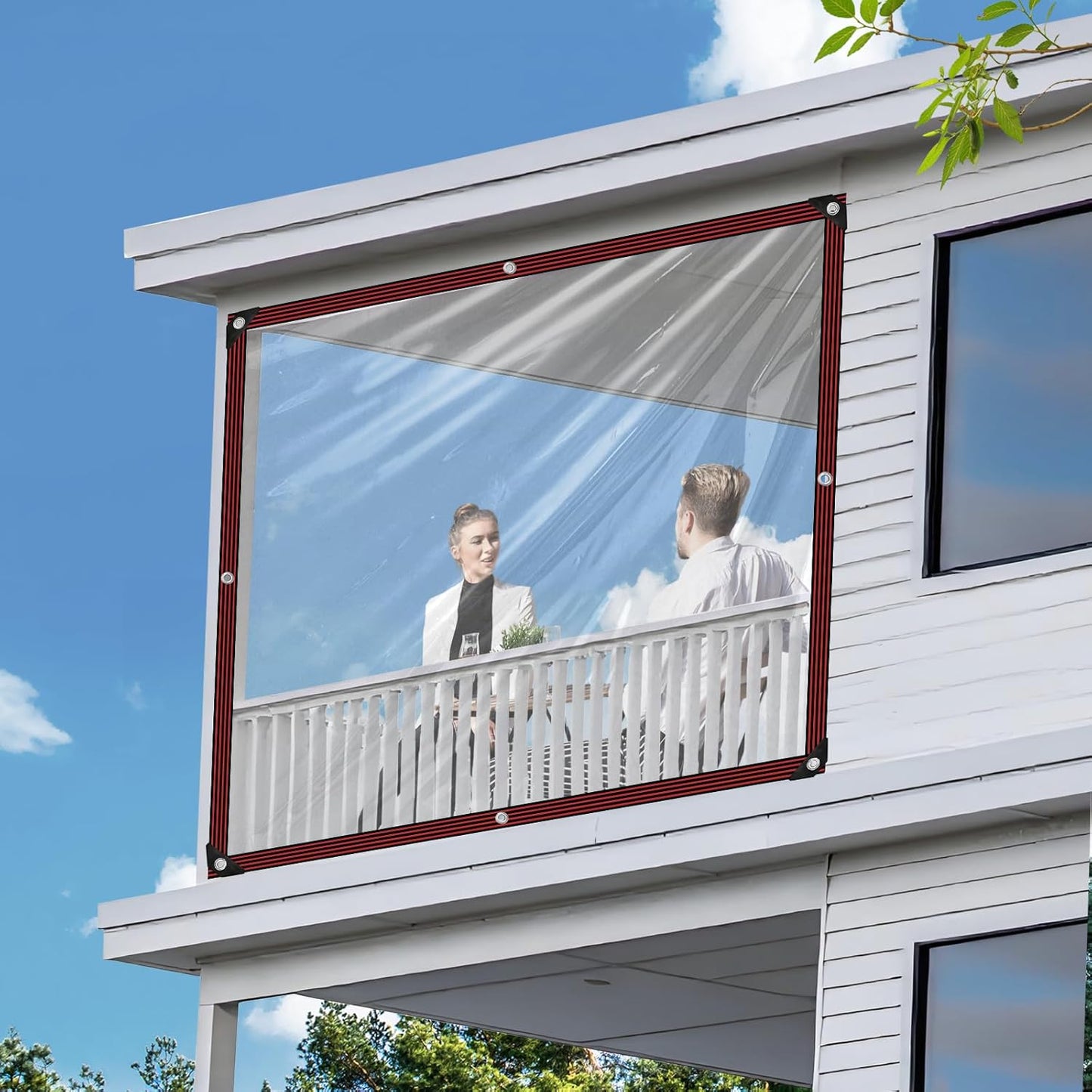 Transparent waterproof tarpaulin for flower planting, insulating plastic sheeting, balcony transparent tarpaulin film, outdoor waterproof fabric.