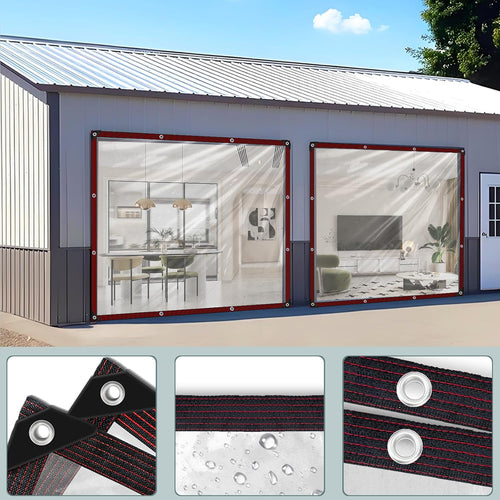 Transparent waterproof tarpaulin for flower planting, insulating plastic sheeting, balcony transparent tarpaulin film, outdoor waterproof fabric.