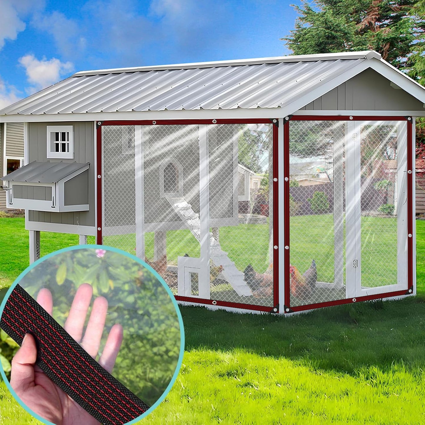 Transparent waterproof tarpaulin for flower planting, insulating plastic sheeting, balcony transparent tarpaulin film, outdoor waterproof fabric.