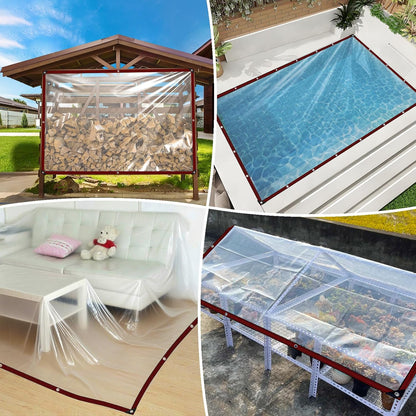 Transparent waterproof tarpaulin for flower planting, insulating plastic sheeting, balcony transparent tarpaulin film, outdoor waterproof fabric.