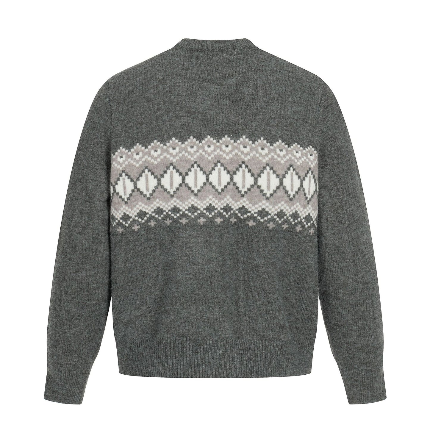 High-End Design Fair Isle Knit Cardigan Street  Men's Loose Knit Sweater