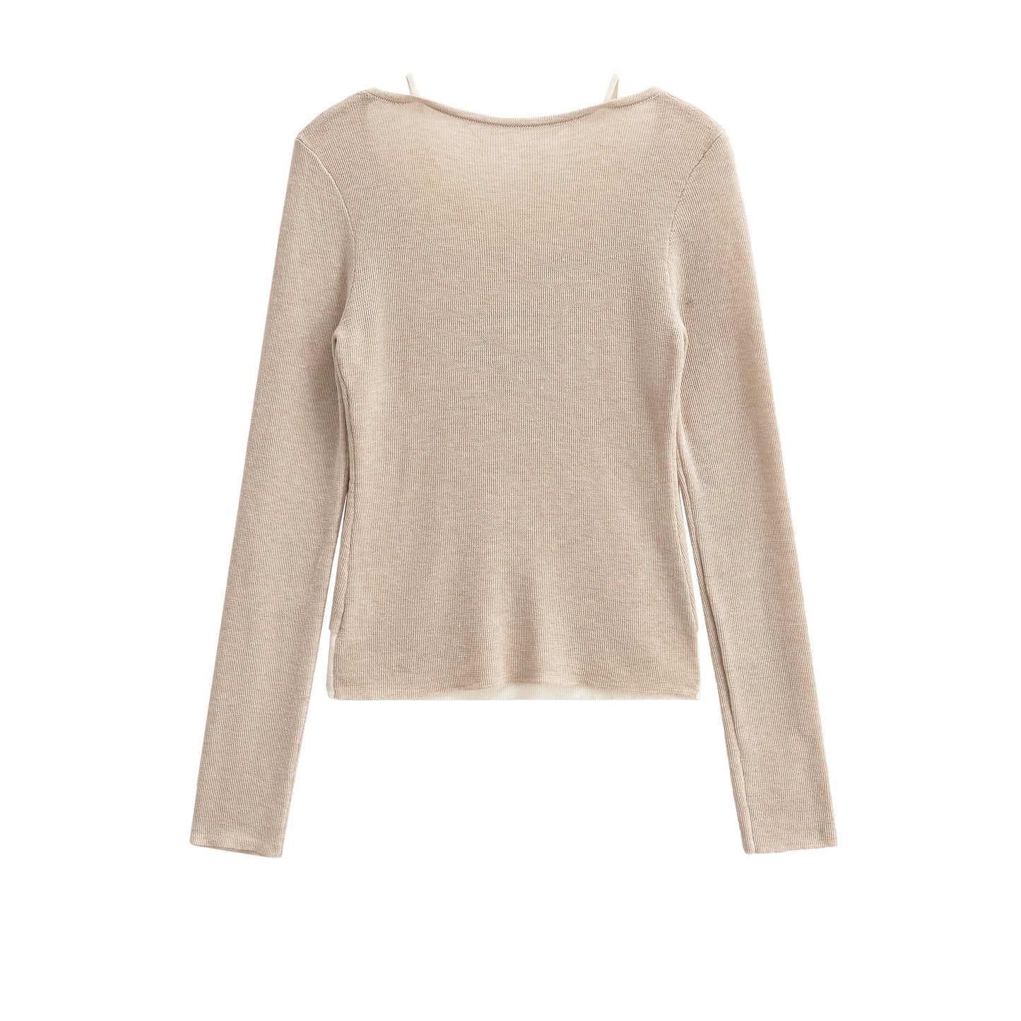 Casual bow tie fake two-piece base sweater