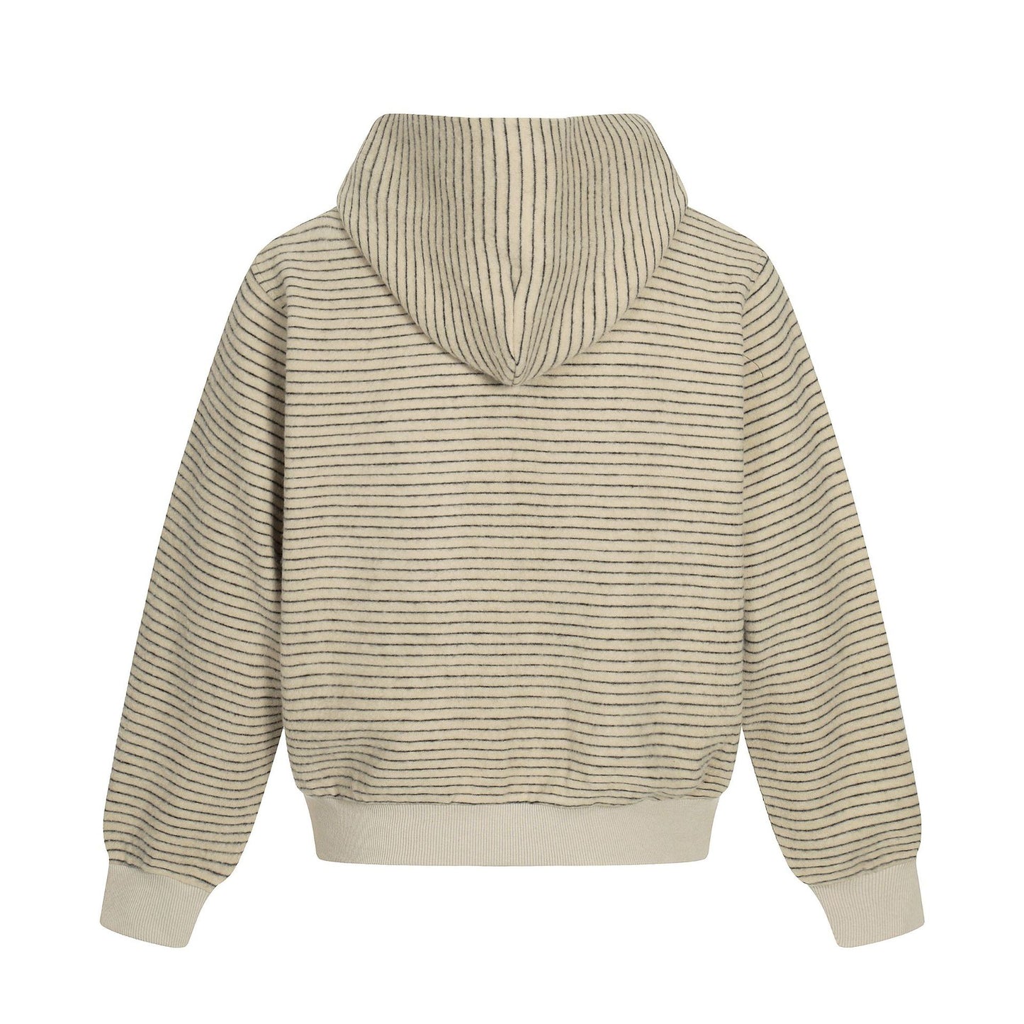 Street Style Unisex Casual Retro Stripe Minimalist Design Short Loose Fit Men's Hooded Cardigan Sweatshirt