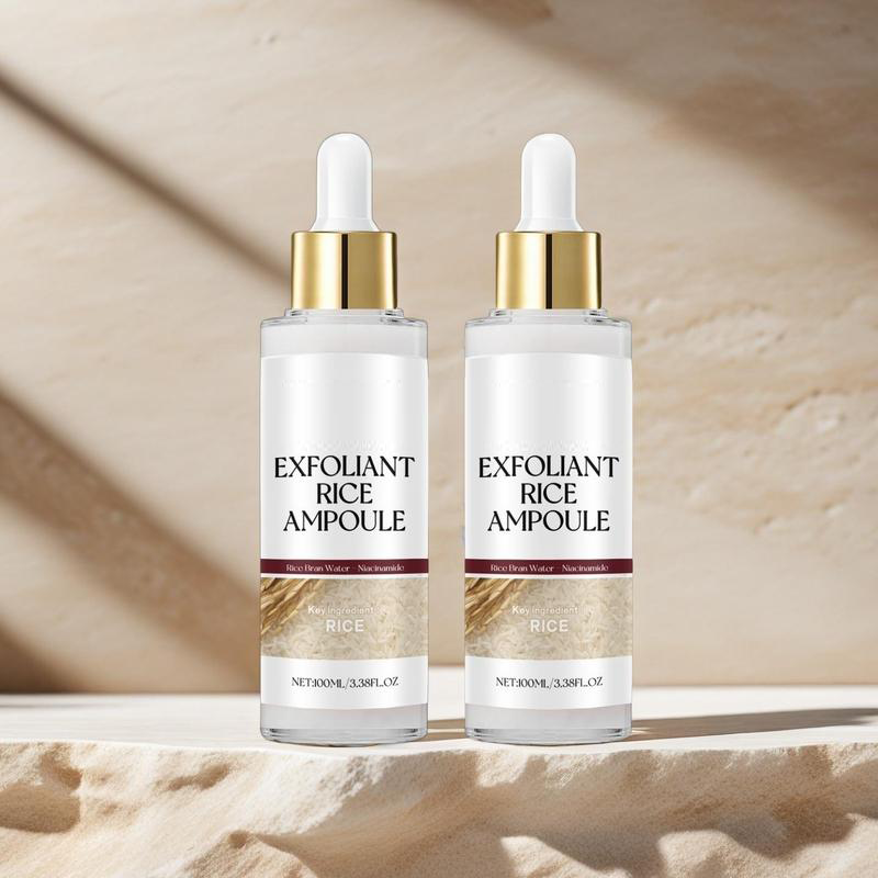 Rice/ Black Rice Extract Facial Exfoliating Serums, Gentle Exfoliating Facial Serum, Lightweight Moisturizing Facial Essence for Women & Men